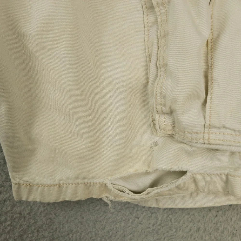 Levis Shorts Mens 38 Khaki Cargo Distressed Stained Workwear Utility Baggy Skate